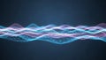 Abstract Networked Digital Waveform with Glowing Blue and Pink Dots and Lines Keywords: abstract, network, digital Royalty Free Stock Photo