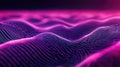 Abstract digital waveform creating undulating pink and violet light curves Royalty Free Stock Photo