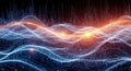 Abstract digital waveform energy flow glowing futuristic data stream technology Royalty Free Stock Photo