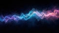 Abstract digital waveform floating in space with vibrant colors and particle effects Royalty Free Stock Photo