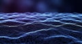 Abstract digital waveform of glowing blue and purple particles Royalty Free Stock Photo