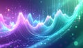 Abstract Digital Waveform with Glowing Particles Royalty Free Stock Photo