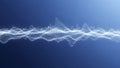 Abstract Digital Waveform Of Glowing White Dots On A Blue Gradient sound wave audio Royalty Free Stock Photo