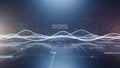 Abstract Digital Waveform and Network Lines on a Dark Blue Background image photo Royalty Free Stock Photo