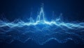 Abstract digital waveform visualization on dark blue background Royalty Free Stock Photo