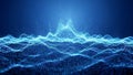 Abstract Digital Waveform Visualization on Dark Blue Background Royalty Free Stock Photo
