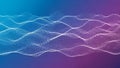 Abstract Digital Waveform of White Dots Forming Rippling Lines Across a Blue and Purple Gradient Background Royalty Free Stock Photo