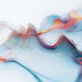 Abstract digital waveforms with dynamic colored data points on light background Royalty Free Stock Photo