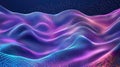 Abstract digital waves creating vibrant particle mesh surface background Royalty Free Stock Photo