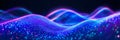 Abstract Digital Waves and Data Visualization with Glowing Light Streaks in a Particle Field Royalty Free Stock Photo