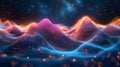 Abstract Digital Waves of Data Visualization