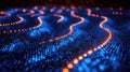 Abstract Data Stream with Glowing Paths Royalty Free Stock Photo