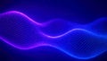 Abstract Digital Waves of Glowing Purple and Blue Mesh on Dark Background image photo Royalty Free Stock Photo