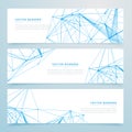 Abstract digital wire mesh headers set of three banners Royalty Free Stock Photo