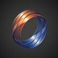 An abstract, digitally-created image of an intertwined torus composed of multiple Royalty Free Stock Photo