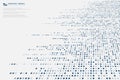 Abstract dimension blue dots pattern big data technology line pattern design cover background. illustration vector eps10