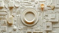 abstract dinner table made of words, letters and typographic textures Royalty Free Stock Photo