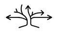 Abstract Directional Tree Icon for Choices or Growth, vector design Generative AI Royalty Free Stock Photo