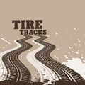 Abstract dirty tire tracks print marks background Royalty Free Stock Photo