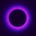 Abstract disco background with neon glowing circle halftone Royalty Free Stock Photo