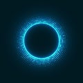 Abstract disco background with neon glowing circle halftone Royalty Free Stock Photo