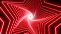 Abstract disco vj club seamless red looped animation of neon, glowing light tubes, lasers and lines bouncing around and