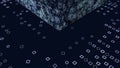 Abstract displacement cube and floor. 3d rendering digital backdrop