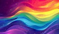 Abstract display of colorful waves flowing in harmony. Generative AI