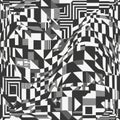 An Abstract, Distorted Black and White Checkerboard Pattern for a background, vector design Generative AI Royalty Free Stock Photo