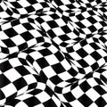 Abstract distorted checkered background