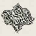 An Abstract, Distorted 3D Checkerboard with a a Wavy, an Optical an illusion, vector design Generative AI Royalty Free Stock Photo