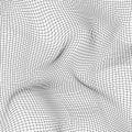 Abstract distorted wireframe wave. Vector curve surface background. Technology grid pattern. Mesh wave Royalty Free Stock Photo