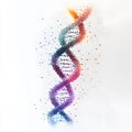 Abstract Colorful DNA Double Helix Digital Particle Art