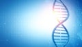 Abstract DNA double helix structure with binary code background, science concept. Royalty Free Stock Photo