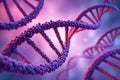 Abstract dna double helix structure in purple and blue tones Royalty Free Stock Photo