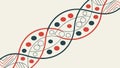 Abstract DNA helix structure with colorful dots, symbolizing science and connection, vector design Generative AI Royalty Free Stock Photo