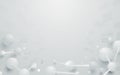 Abstract DNA molecules structure in white tone background