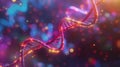 Abstract DNA Strand with Glowing Nodes in a Futuristic Representation Royalty Free Stock Photo