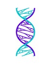 Abstract DNA strand symbol. Isolated on white background. Vector concept illustration. Royalty Free Stock Photo