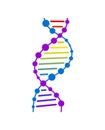 Abstract DNA strand symbol. Isolated on white background. Vector concept illustration. Royalty Free Stock Photo