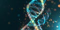 Abstract DNA structure with glowing particles, science and technology concept Royalty Free Stock Photo