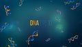 Abstract DNA vector background. Biology science illustration. Biochemistry presentation cover pattern