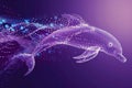 Abstract Dolphin Dna Molecules On A Purple Background Royalty Free Stock Photo