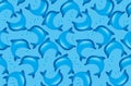 Abstract dolphin seamless pattern