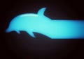 Silhouette illustration of an abstract dolphin swimming underwater Royalty Free Stock Photo