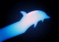 Silhouette illustration of an abstract dolphin swimming underwater Royalty Free Stock Photo