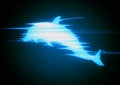 Silhouette illustration of an abstract dolphin swimming underwater Royalty Free Stock Photo