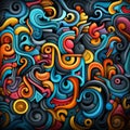 Abstract Doodle Background: Colorful Grotesques And Sculpted Forms