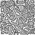 Abstract Doodle background. Hand drawn Chaotic lines, black and white. Vector illustration Royalty Free Stock Photo