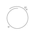 Abstract doodle black hand drawn round frames with hearts. Vector illustration Royalty Free Stock Photo